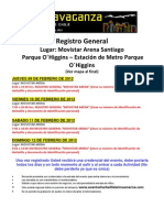 Información para El Registro Extravaganza Chile 2012
