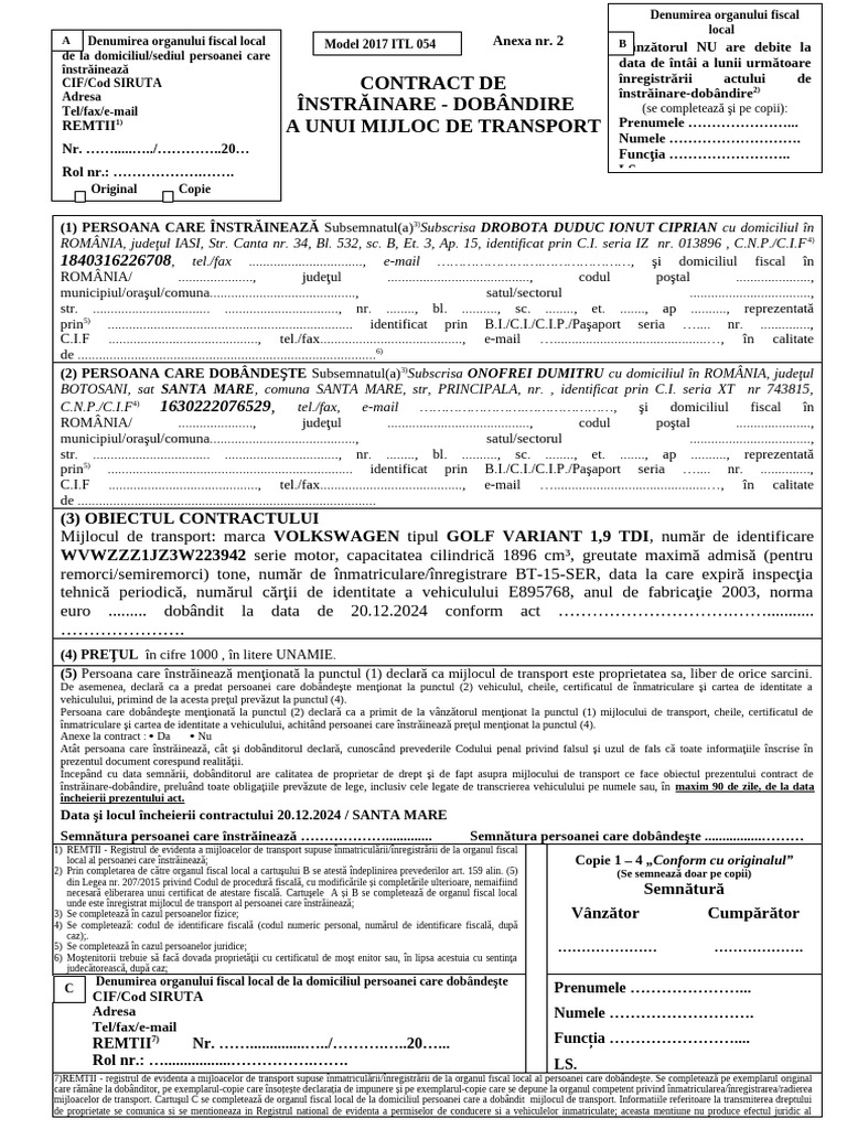 CONTRACT - DE - INSTRAINARE-DOBANDIRE - A - UNUI - MIJLOC - DE ...