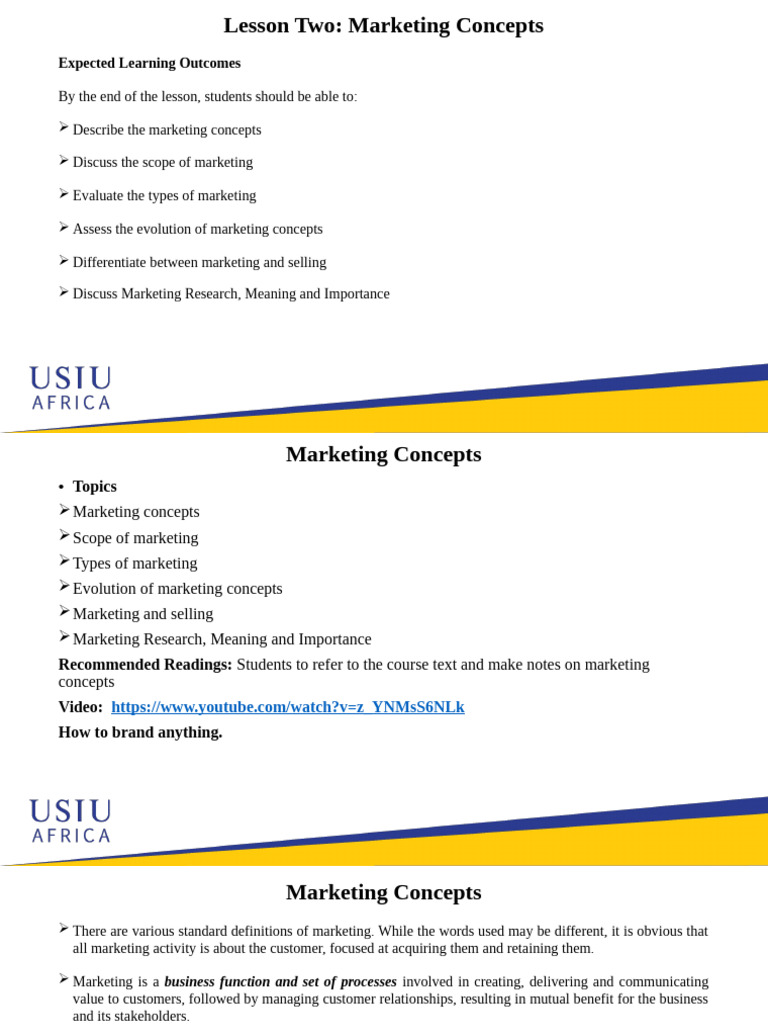 Marketing Concepts Pdf Marketing Marketing Strategy