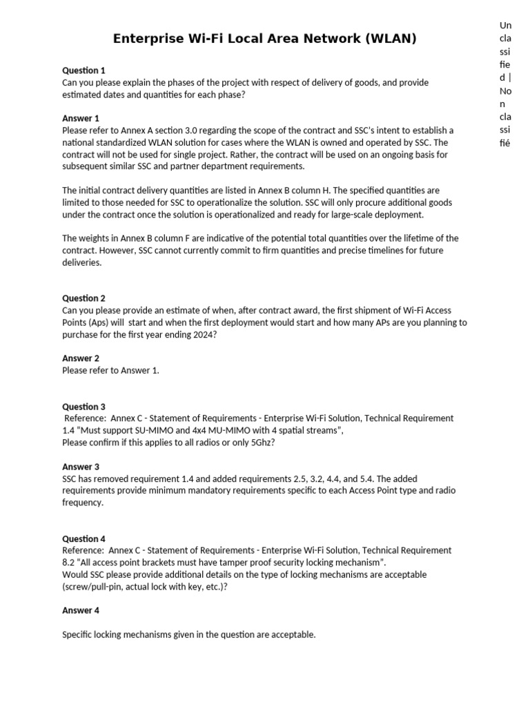 Enterprise WLAN Project Phases and Requirements | PDF | Radius ...