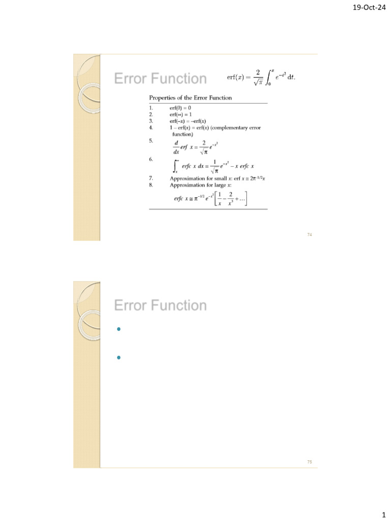 Error Function Defn Slides | PDF