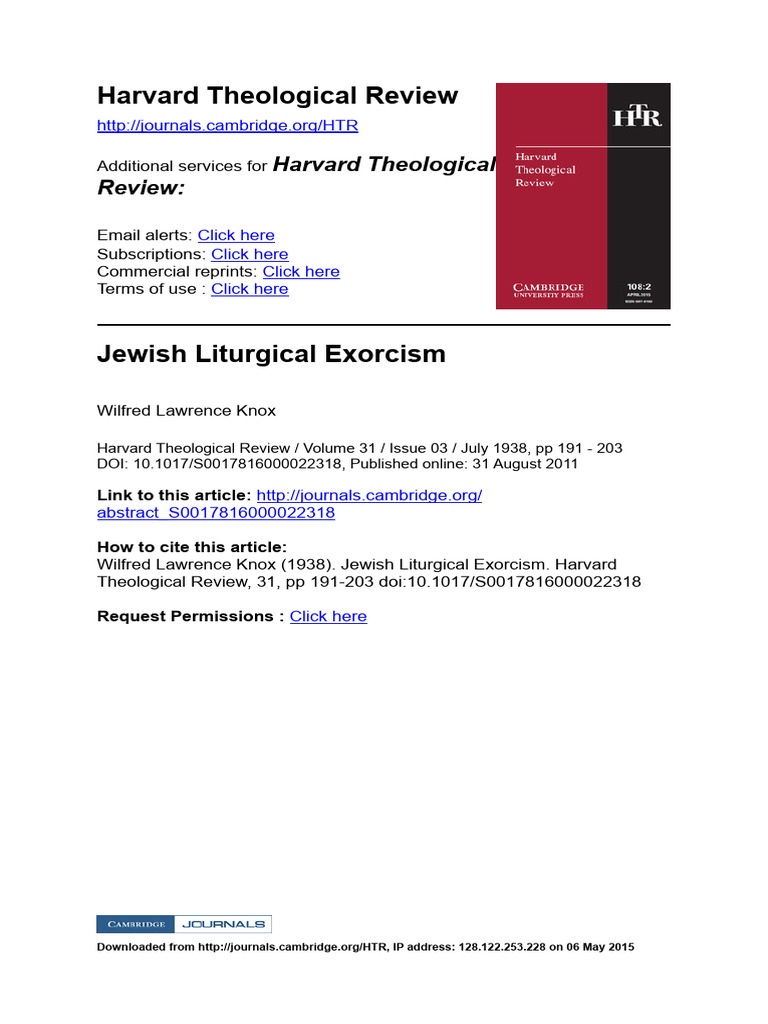 Jewish Liturgical Exorcism Analysis | PDF | Paul The Apostle | Acts Of ...