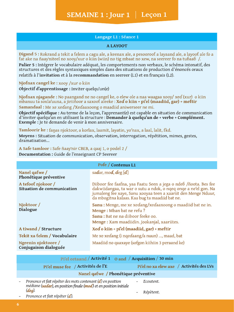 Activités d'apprentissage en L1 | PDF