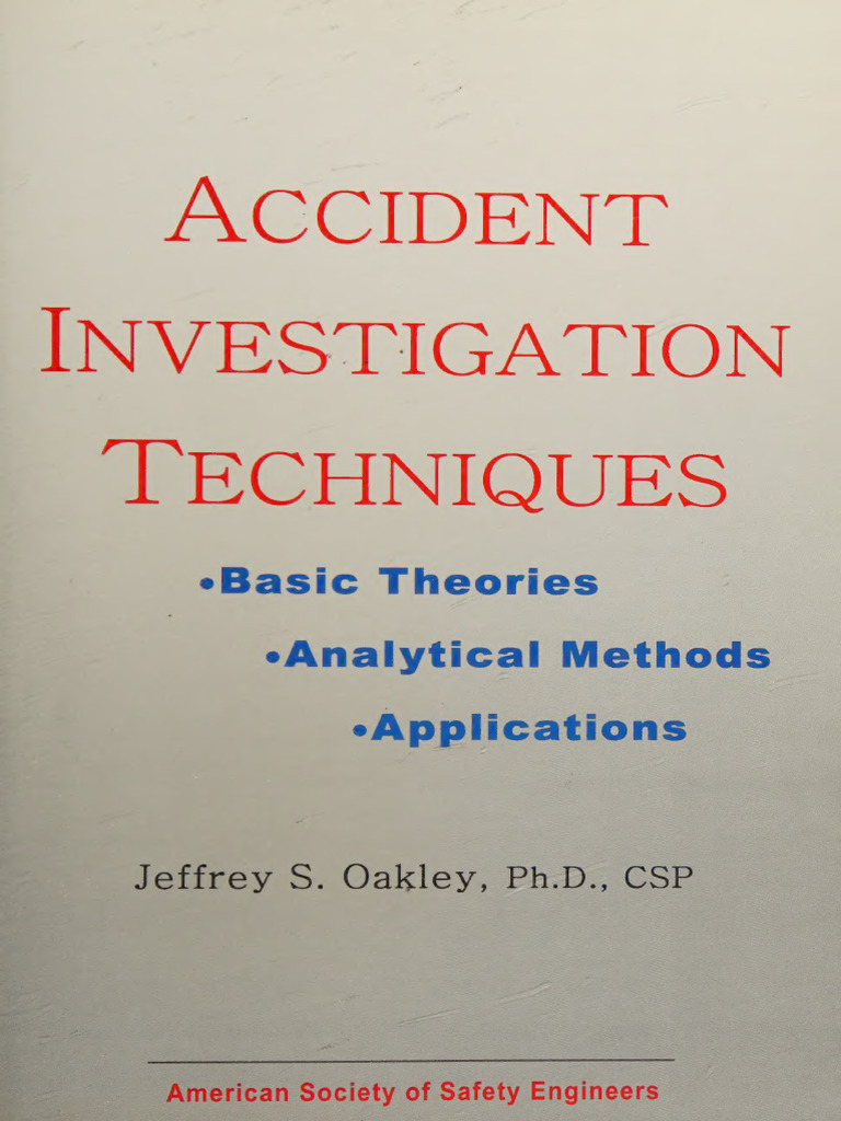 Accident: Investigation Techniques | PDF | Causality | Books