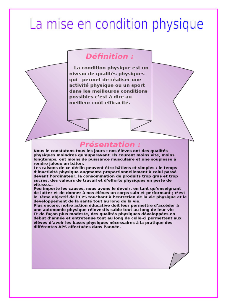 Définition et enjeux de la condition physique | PDF