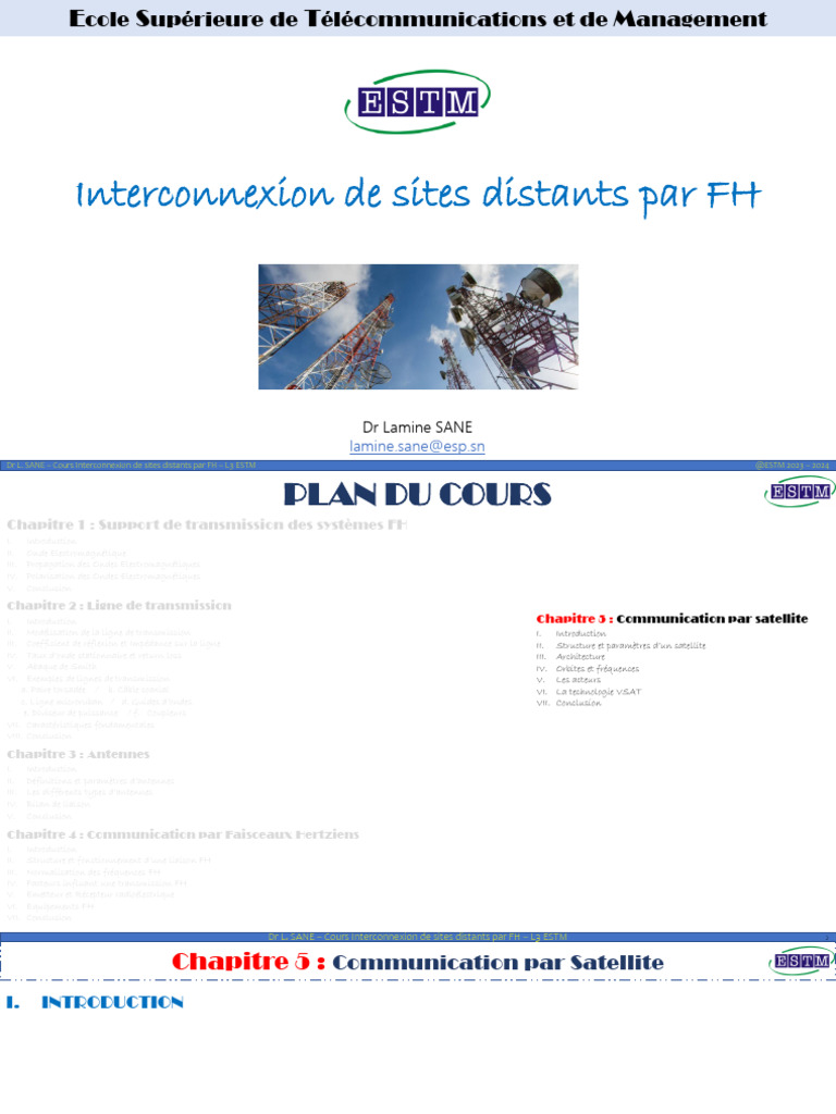 Interconnexion de sites par FH et satellites | PDF | Satellite ...