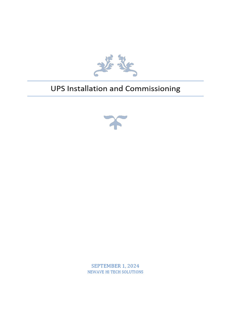 UPS Installation and Commissioning1 | PDF | Power Supply | Smartphone