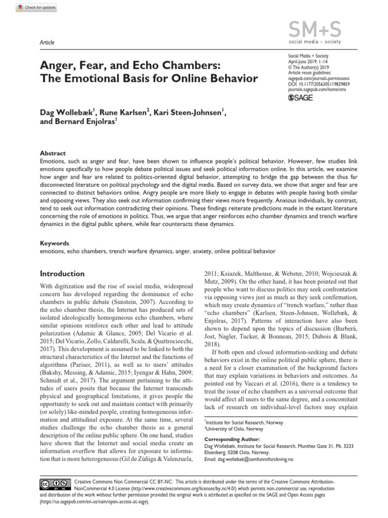 Emotions and Online Political Behavior | PDF | Anger | Emotions