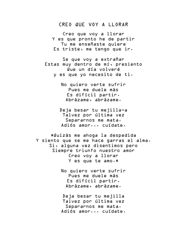Creo Que Voy A Llorar | PDF | Poesía, image size:768x1024