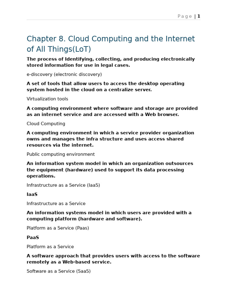 Chapter 8. Cloud Computing and The Internet of All Things (LoT) | PDF ...