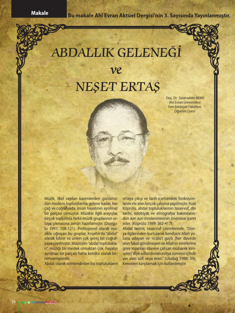Abdallik Gelenegi Ve Neset Ertas | PDF