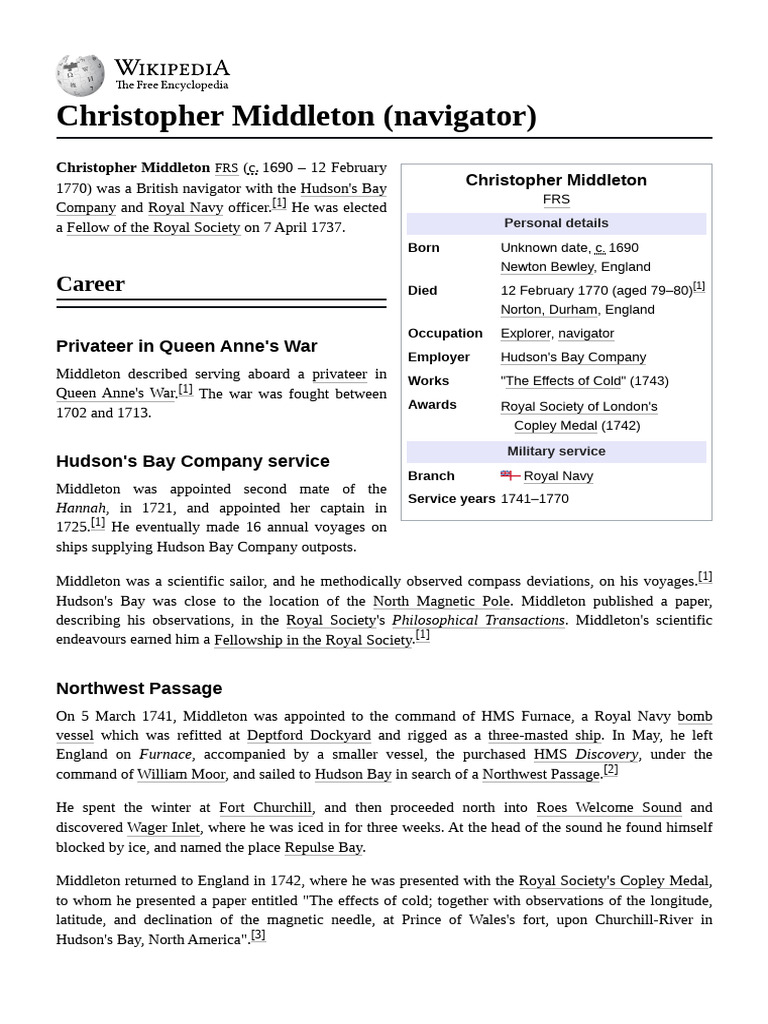 Christopher Middleton (Navigator) | PDF | Water Transport | Shipping