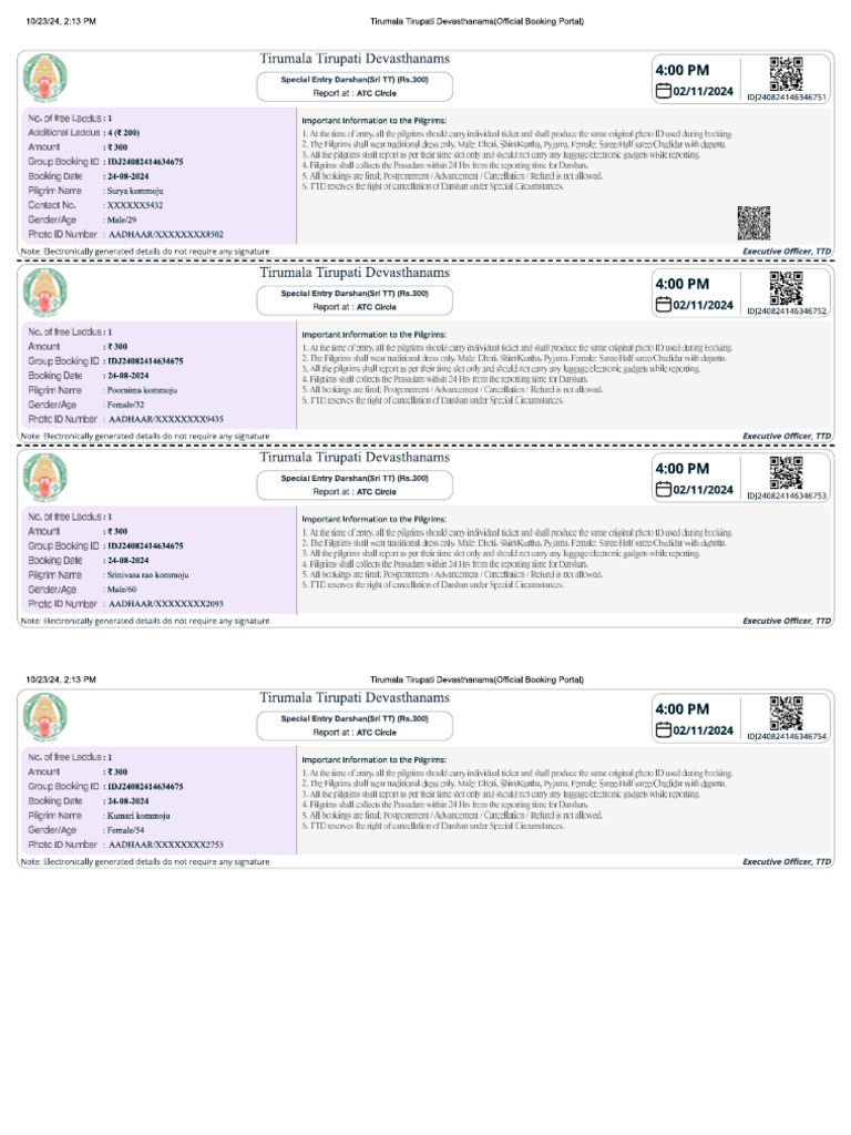 4pm TTD Sed Receipt | PDF