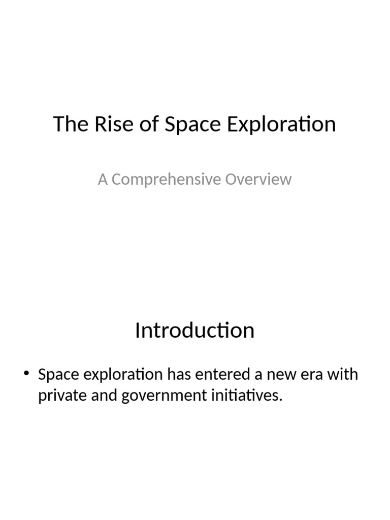 The Rise of Space Exploration | PDF