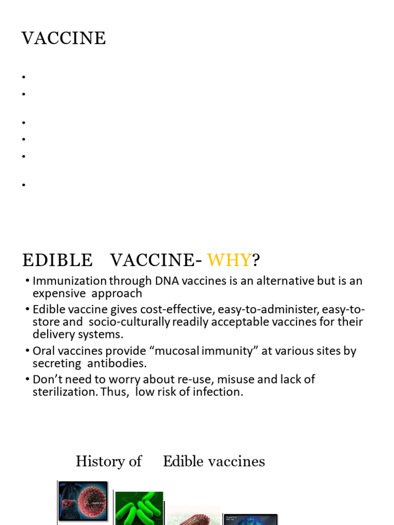 Edible vaccine | PDF | Vaccines | Public Health