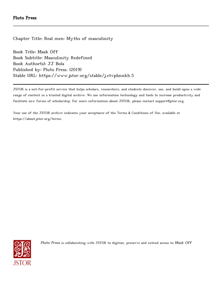 Myths of Masculinity Explored | PDF | Masculinity | Gender