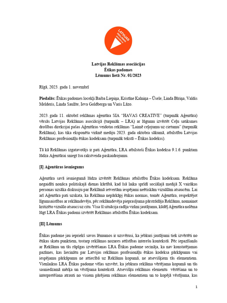 Lra tikas padome csdd havas creative 112023 pdf