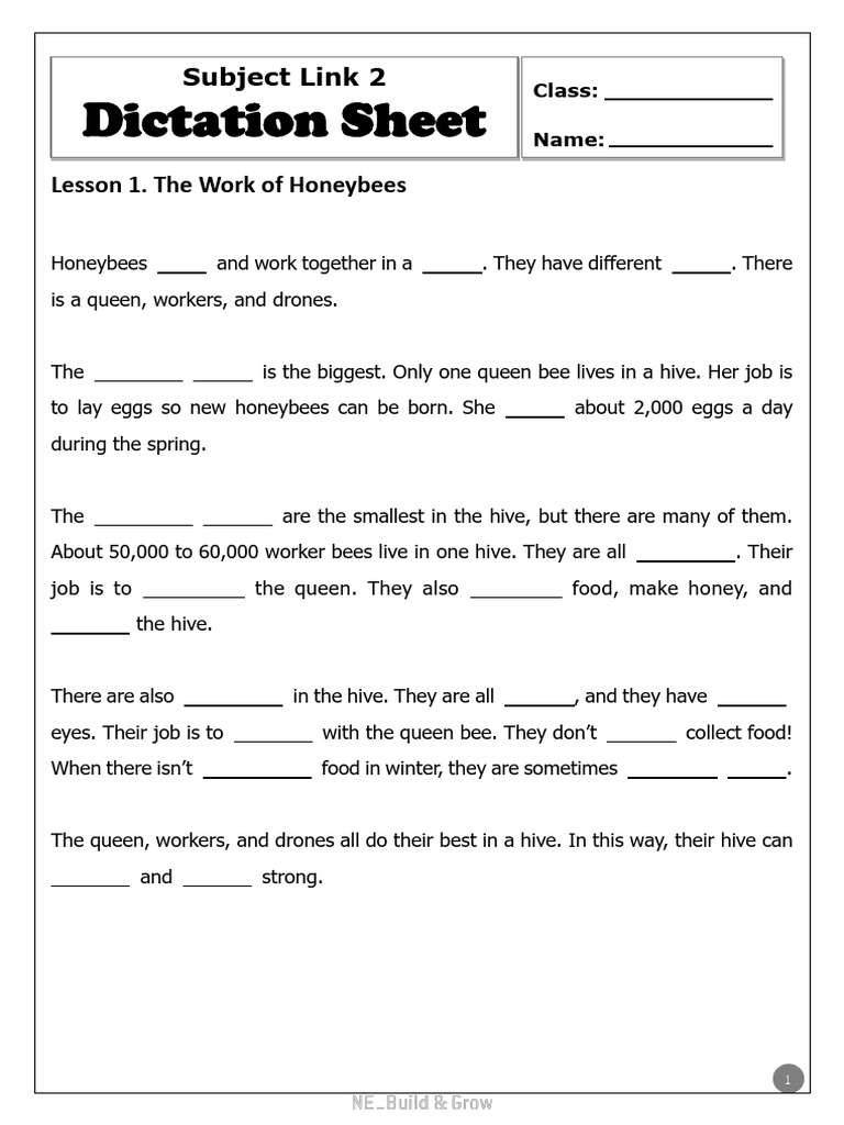 Hive Sentence for Class 1 | PDF | Honey Bee | Beehive