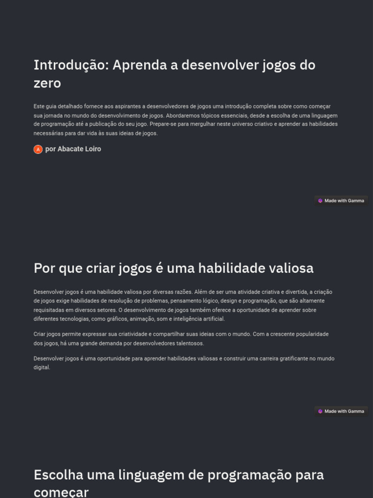 Guia Completo para Desenvolver Jogos | PDF | Script Java | Linguagem de ...