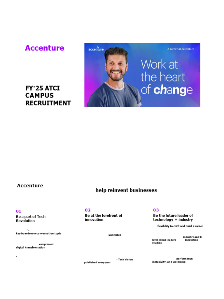 Accenture FY'25 Campus Recruitment Guide | PDF | Cognition | Business