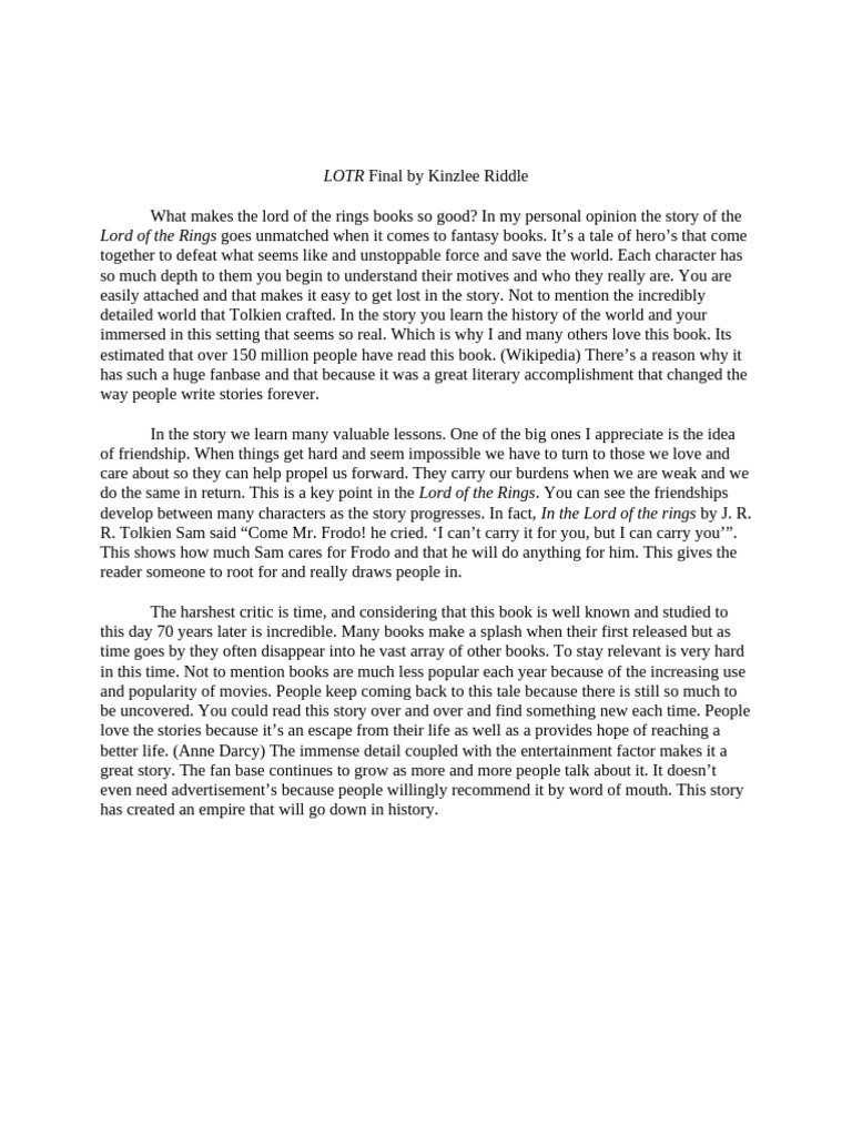 Why The Lord of the Rings Endures | PDF | The Lord Of The Rings | High ...