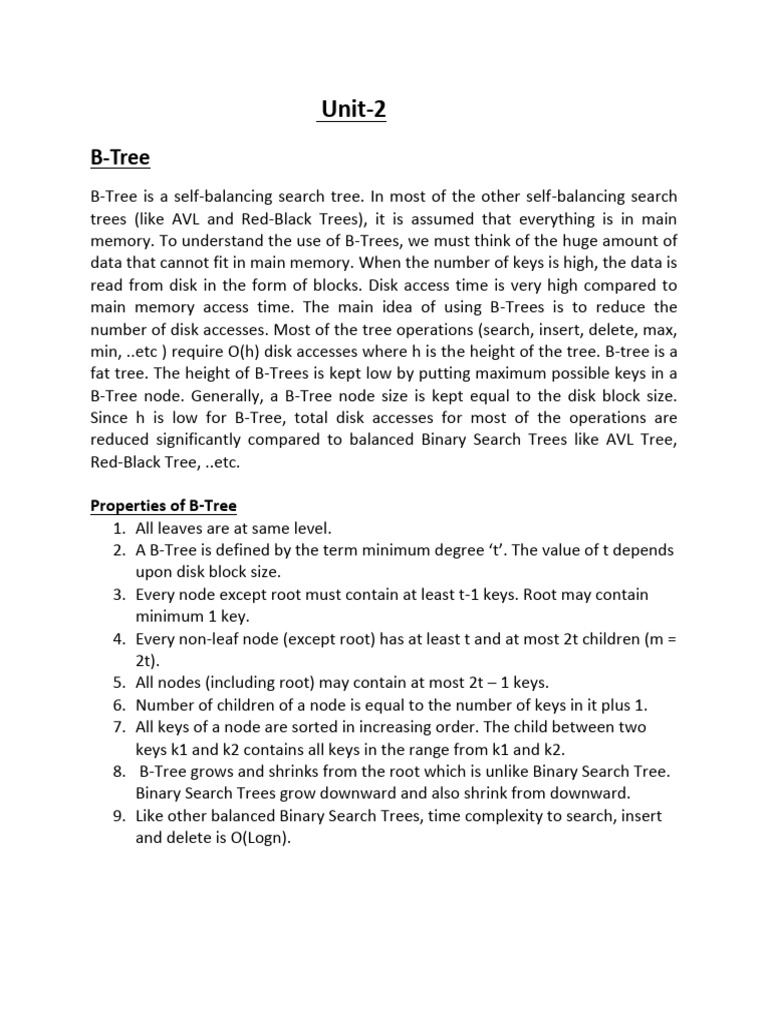 Understanding B-Tree Operations and Properties | PDF | Algorithms And ...