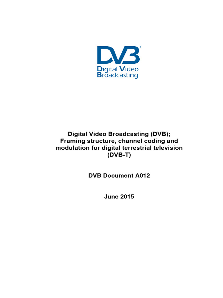 DVB-T Technical Specifications | PDF | Orthogonal Frequency Division ...