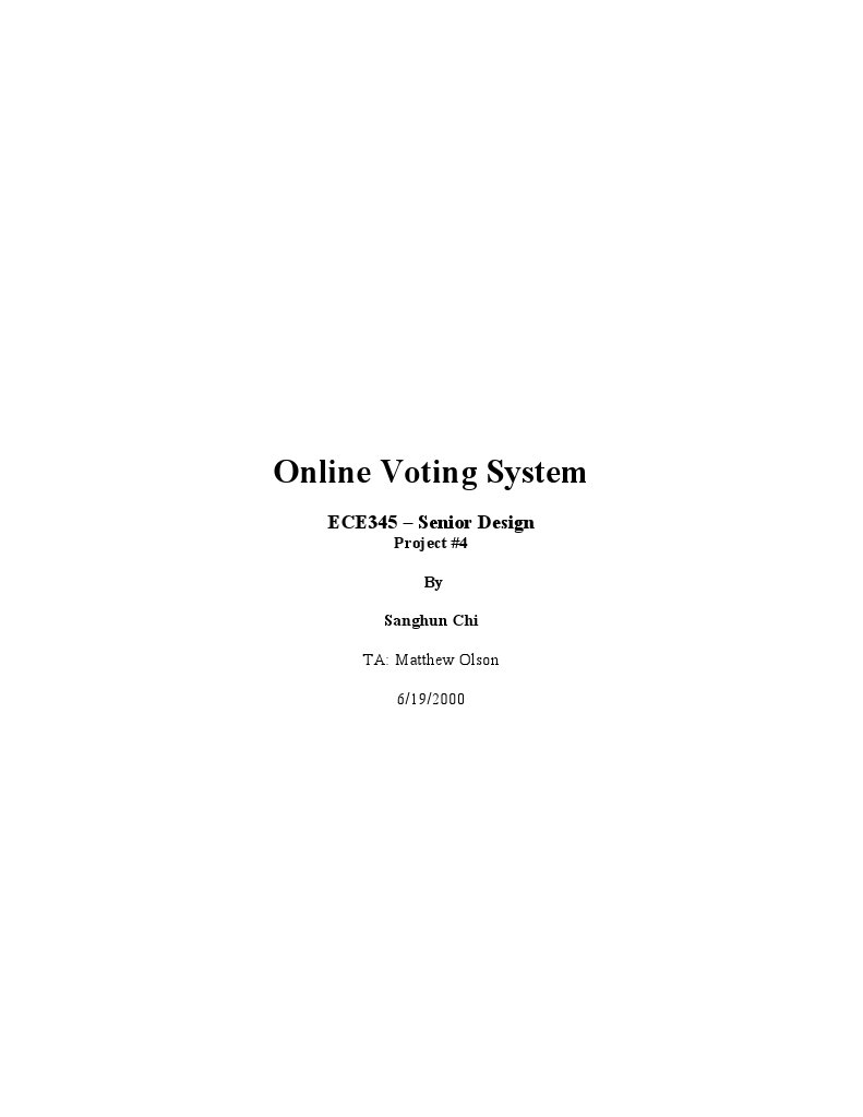 ECE345 Online Voting System Project | PDF | System Software | Areas Of ...