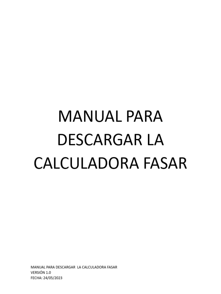 Manual de Descarga de La Calculadora Fasar | PDF