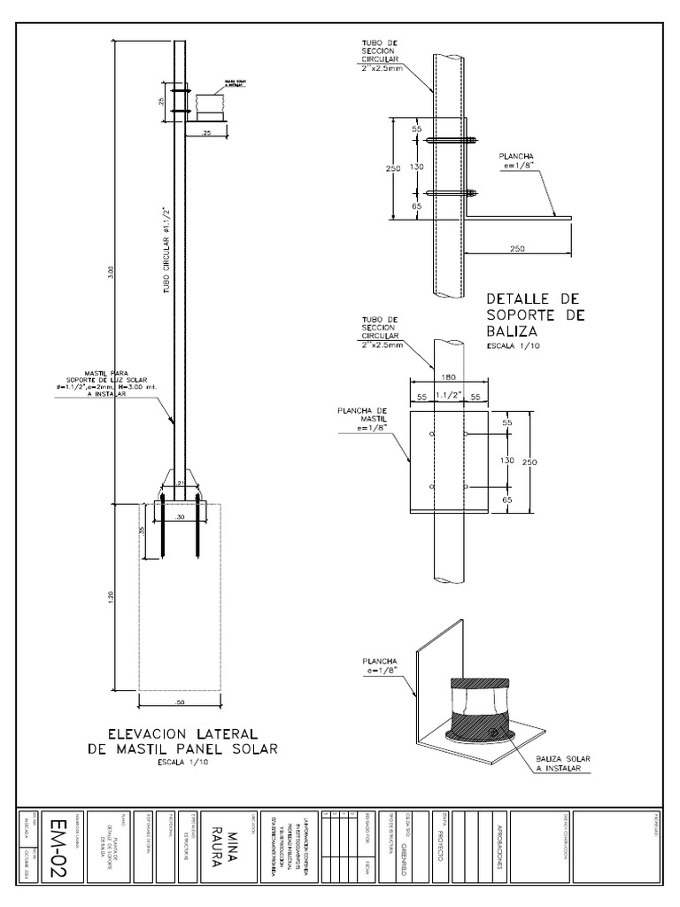 EM-02 Plano de Soporte Baliza - MINA RAURA | PDF