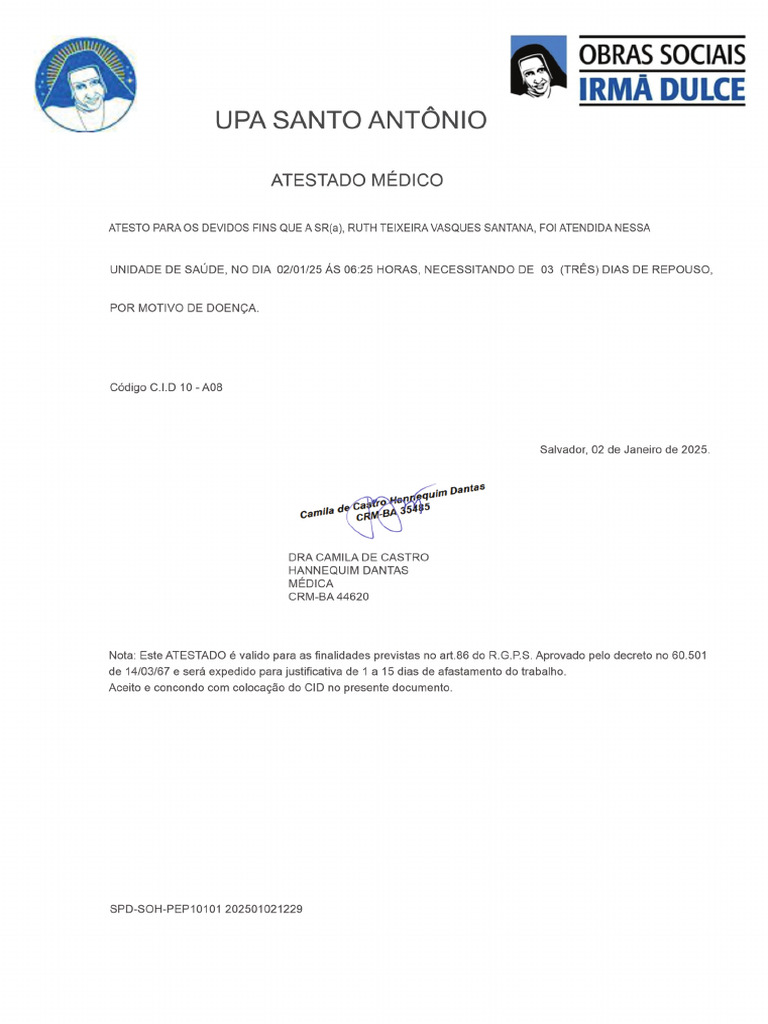 Atestado 3 Dias | PDF