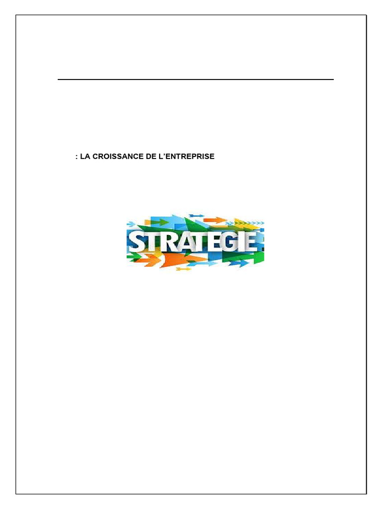 Stratégie et Croissance d'Entreprise | PDF | Business | Environnement ...