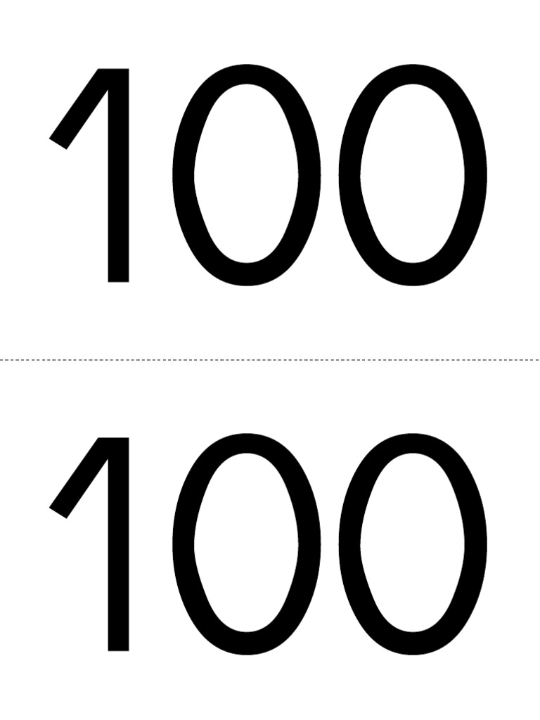 Nombre 100 À Découper | PDF