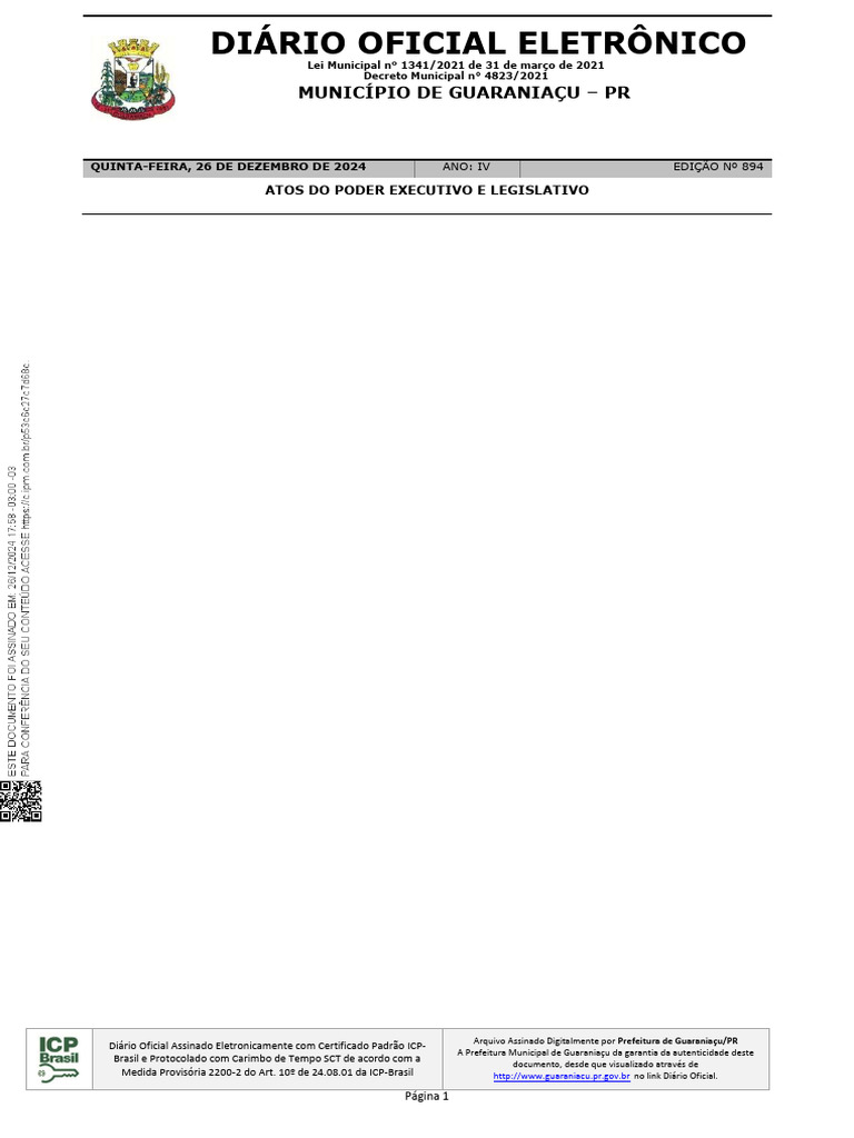 Atos do Poder Executivo de Guaraniaçu | PDF