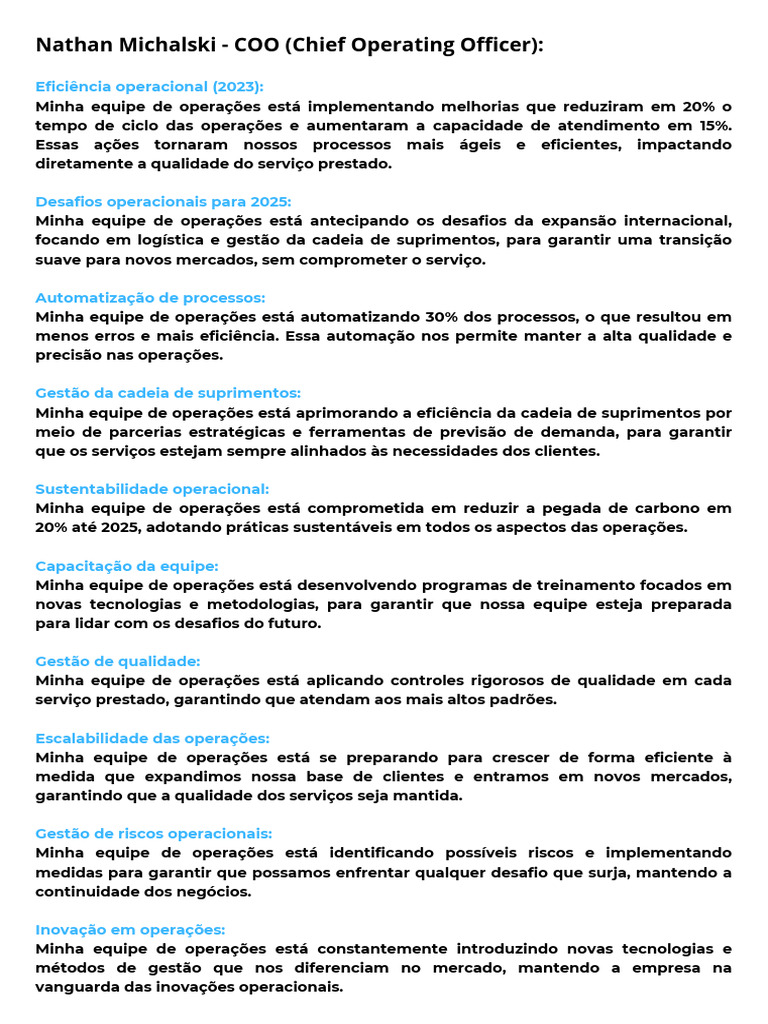 Melhoria da Eficiência Operacional 2023 | PDF