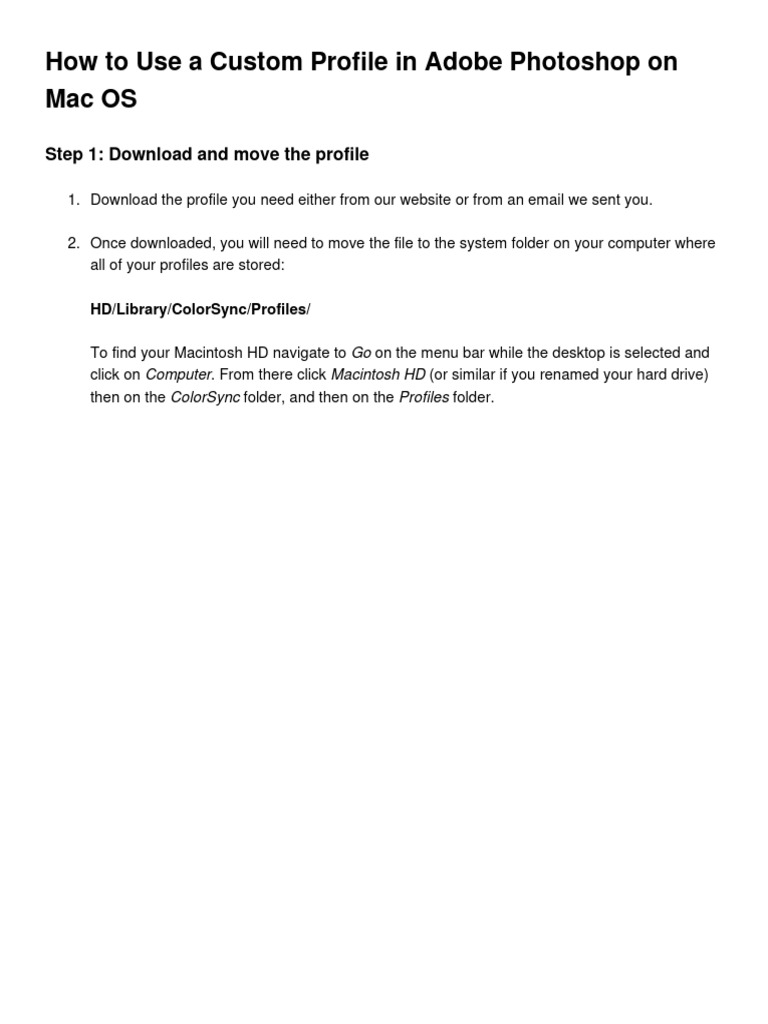 How To Install ICC Profile in Photoshop On Mac | PDF