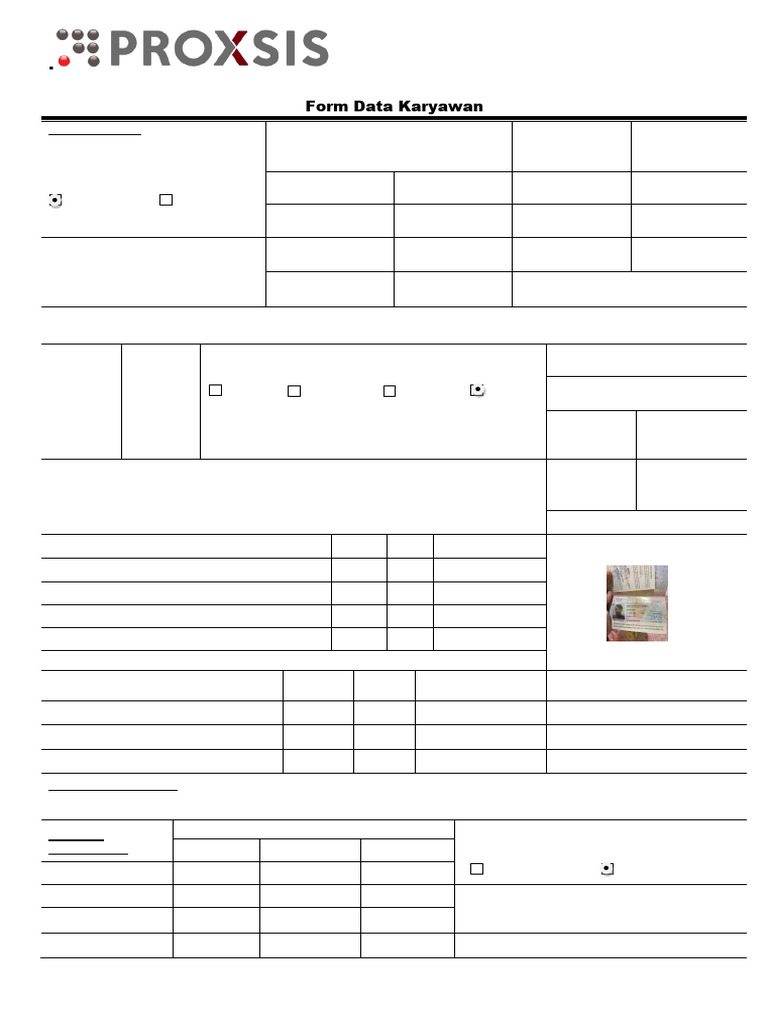 Form Data Karyawan Lengkap dan Terstruktur | PDF