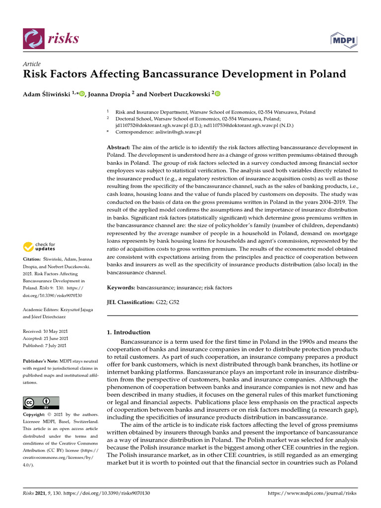 Bancassurance in poland pdf insurance payment protection insurance