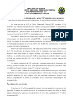 Pela Primeira Vez Nos Últimos Quatro Anos, PRF Registra Menos Acidentes