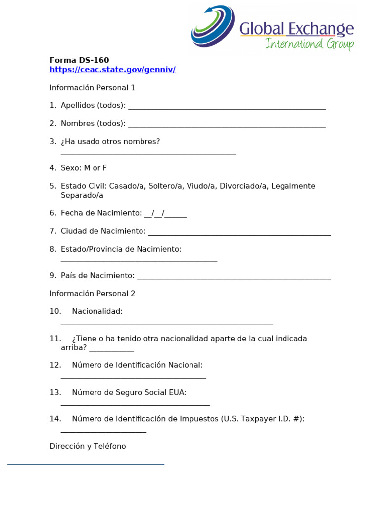 Guía de la Forma DS-160 en Español | PDF | Visa de viaje | Violación