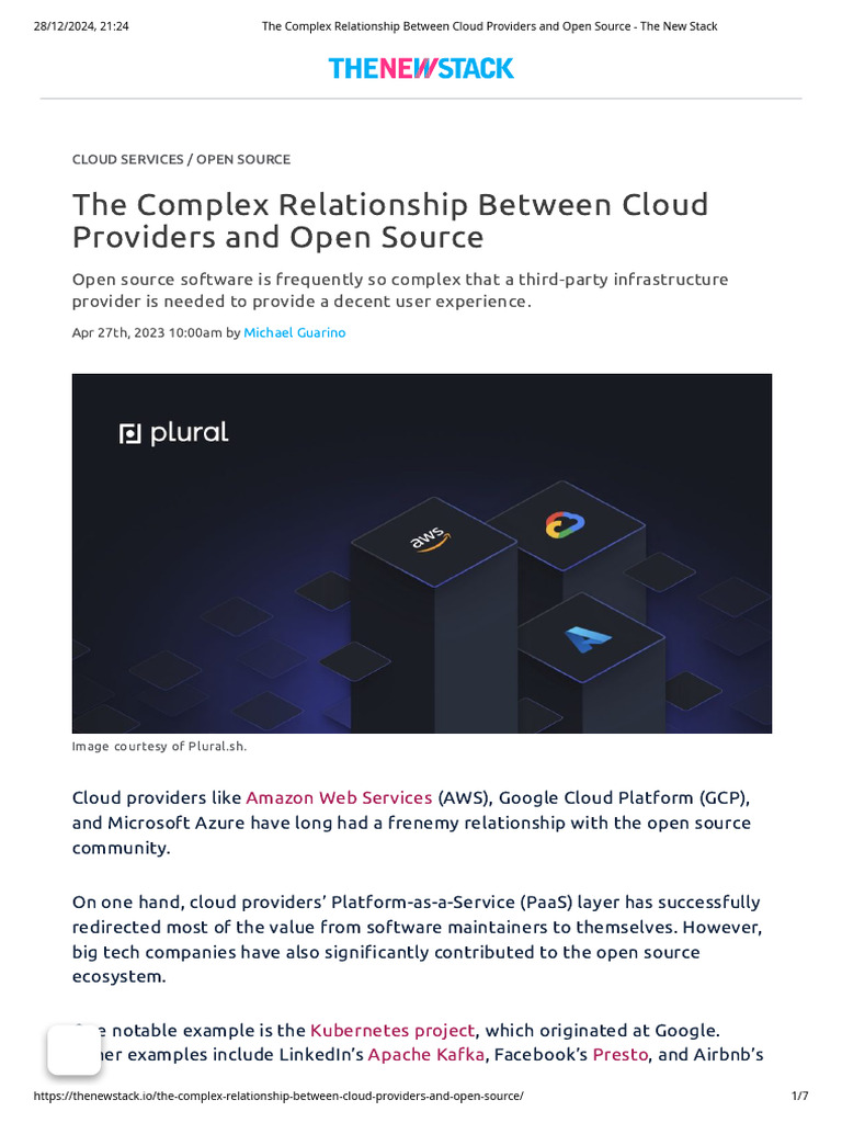 The Complex Relationship Between Cloud Providers and Open Source - The ...