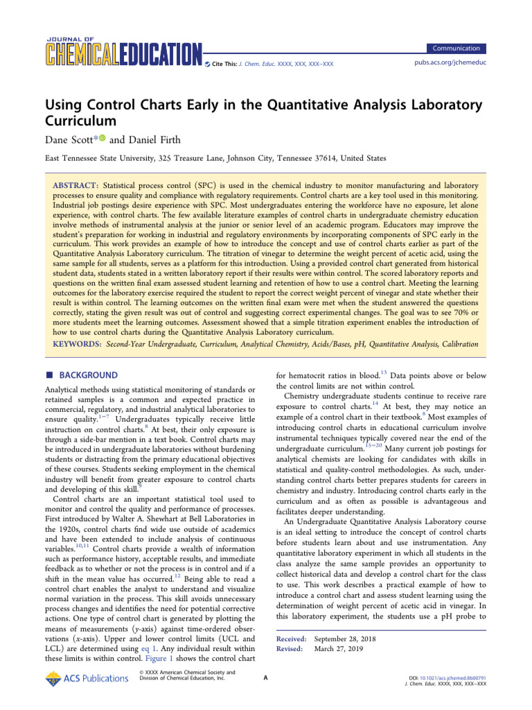 Early Introduction of Control Charts in Labs | PDF | Sodium Hydroxide ...