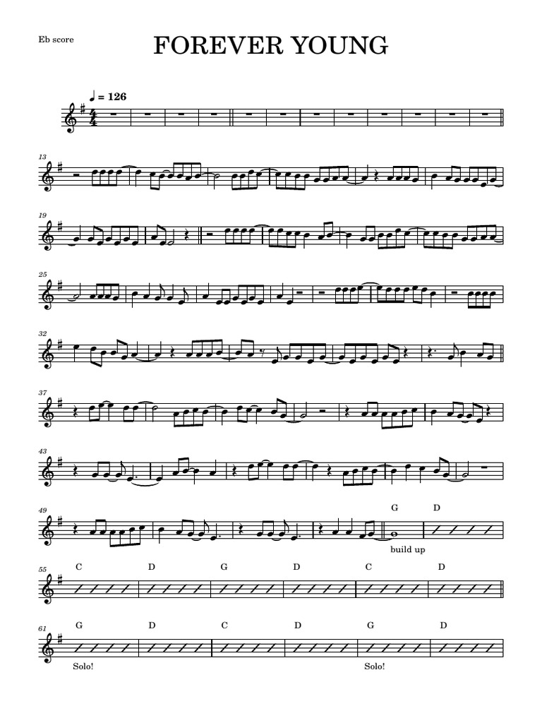 Forever Young Eb Score | PDF