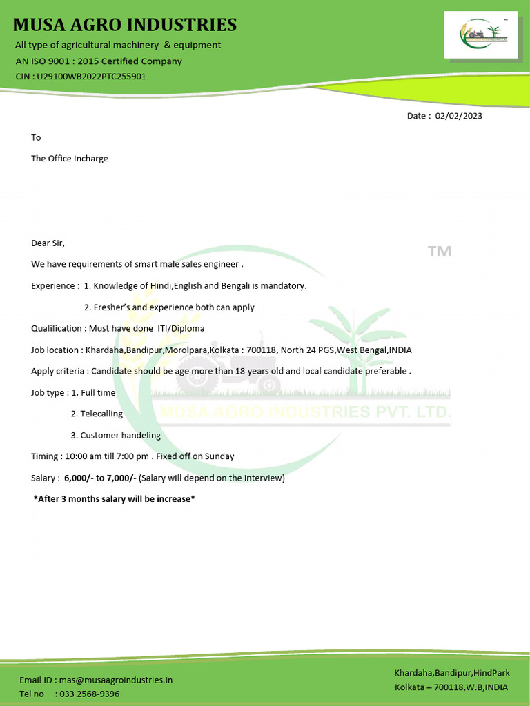 Job Requirement | PDF