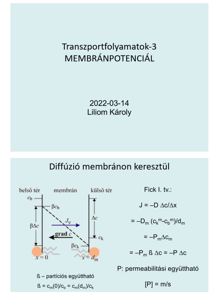 FOK Biofizika2-7 Membranpotencial LK 241229 013839 | PDF