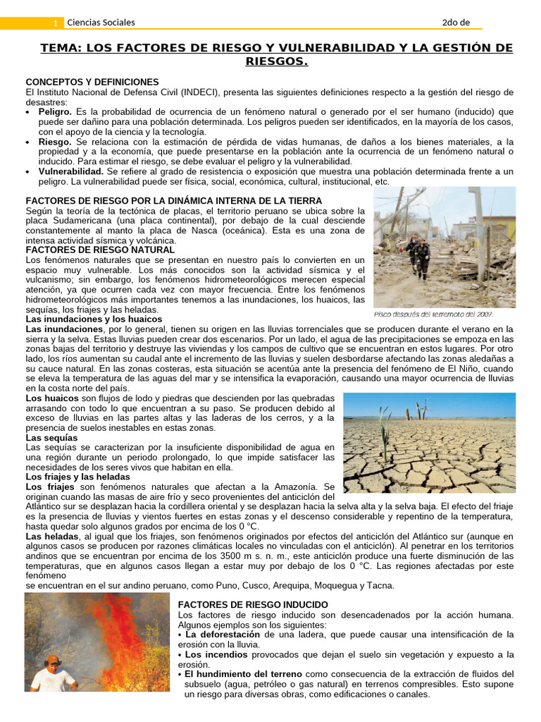 Gestión de Riesgos y Vulnerabilidad Social | PDF | Riesgo | Precipitación