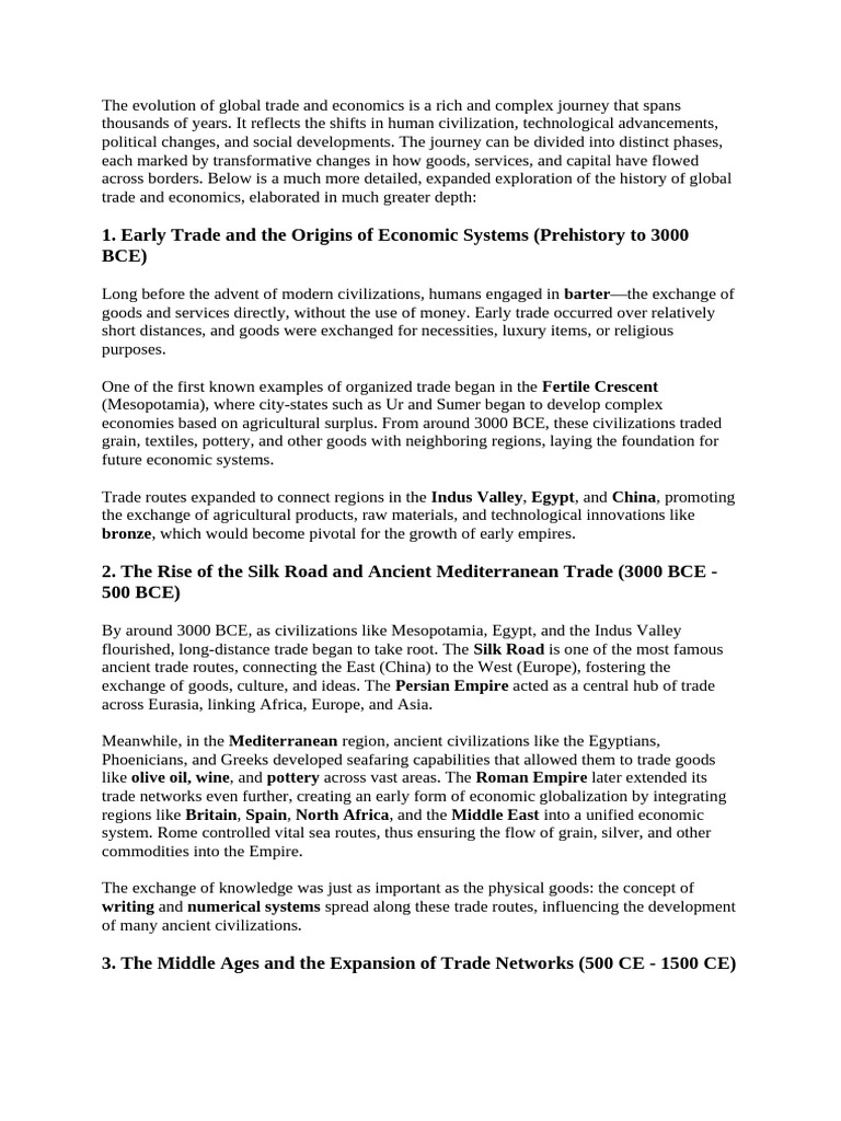 The Evolution of Global Trade and Economics Is A Rich and Complex ...