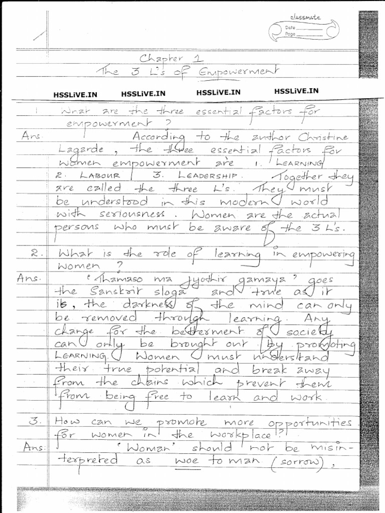 XII English Lesson 1 Notes Hsslive | PDF
