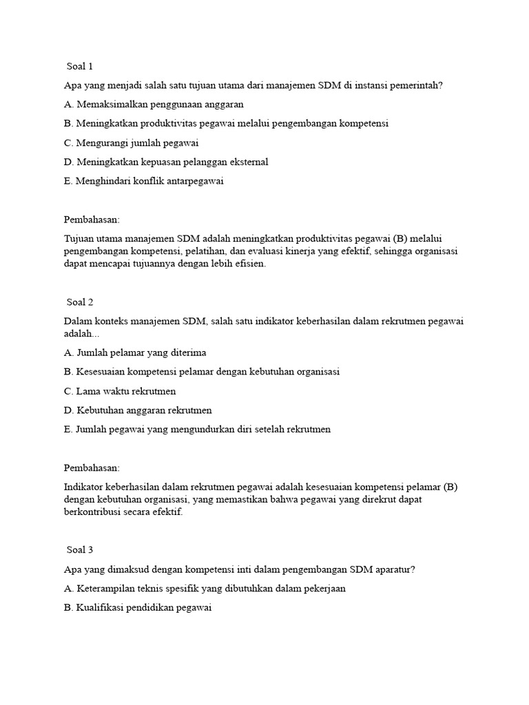 Tujuan dan Indikator Manajemen SDM Pemerintah | PDF