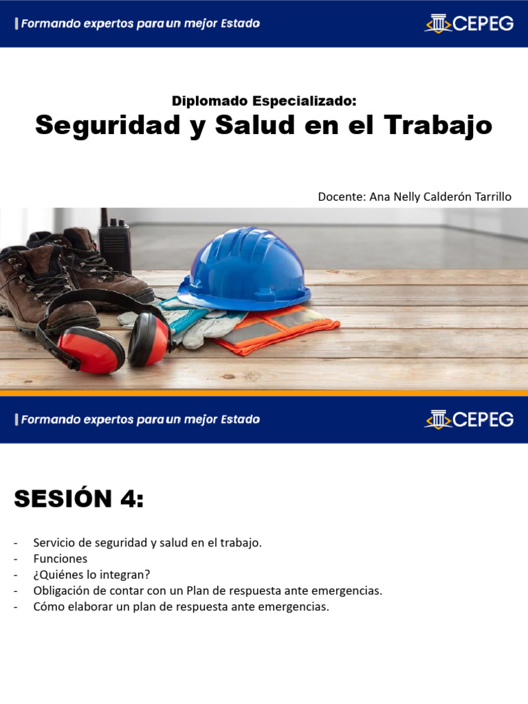 Sesion 4 Seguridad y Salud en El Trabajo | PDF | Seguridad y salud ...